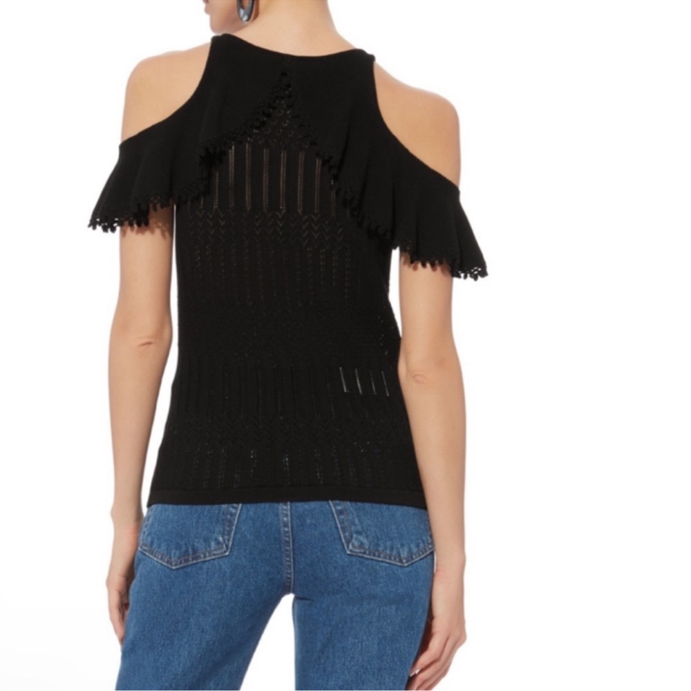 Gorgeous Jonathan Simkhai black crochet cold shoulder top - Picture 4 of 11